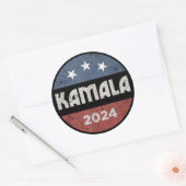 Sticker Rond Kamala Harris élection présidentielle de 2024 (Enveloppe)
