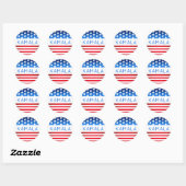 Sticker Rond Kamala Harris Election USA Drapeau moderne Texte p (Feuille)