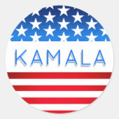 Sticker Rond Kamala Harris Election USA Drapeau moderne Texte p (Devant)