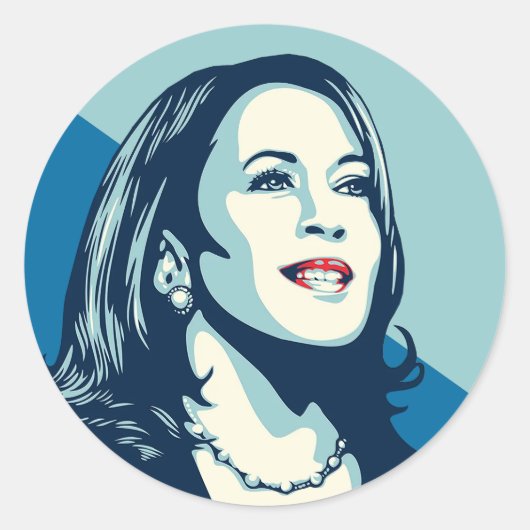 STICKER ROND KAMALA HARRIS EN AVANT (Devant)
