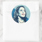 STICKER ROND KAMALA HARRIS EN AVANT (Sac)
