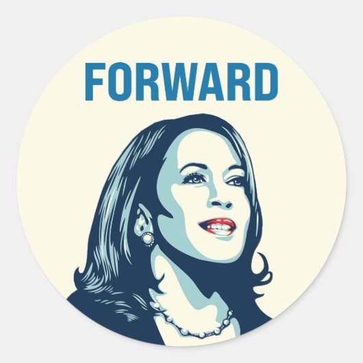 STICKER ROND KAMALA HARRIS EN AVANT (Devant)