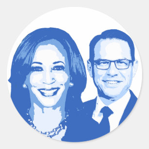 Sticker Rond Kamala Harris et Josh Shapiro