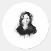 Sticker Rond Kamala Harris Graffiti Art (Devant)