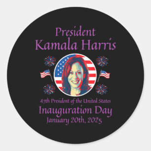 Sticker Rond Kamala Harris Inauguration 2025 Memorabilia 1