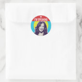 Sticker Rond Kamala Harris / Je parle (Sac)