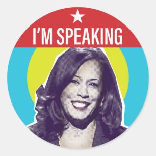 Sticker Rond Kamala Harris / Je parle