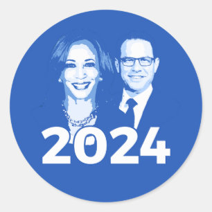 Sticker Rond Kamala Harris Josh Shapiro 2024