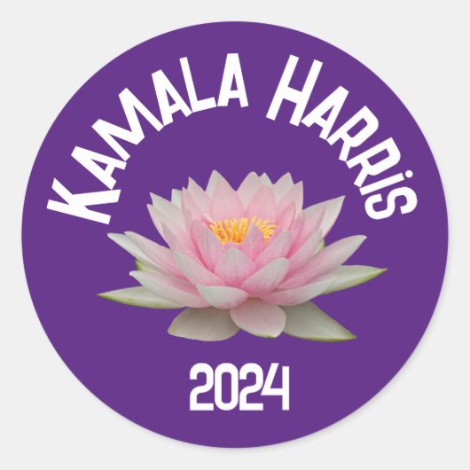 Sticker Rond Kamala Harris Lotus 2024 (Devant)