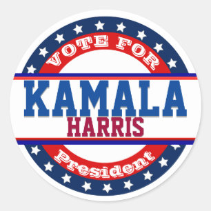 Sticker Rond Kamala Harris - Modèle électoral de campagne