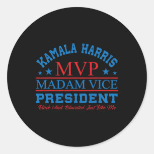 Sticker Rond Kamala Harris Mvp Madame La Vice-Présidente Black