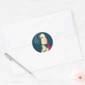 Sticker Rond Kamala Harris Portrait (Enveloppe)