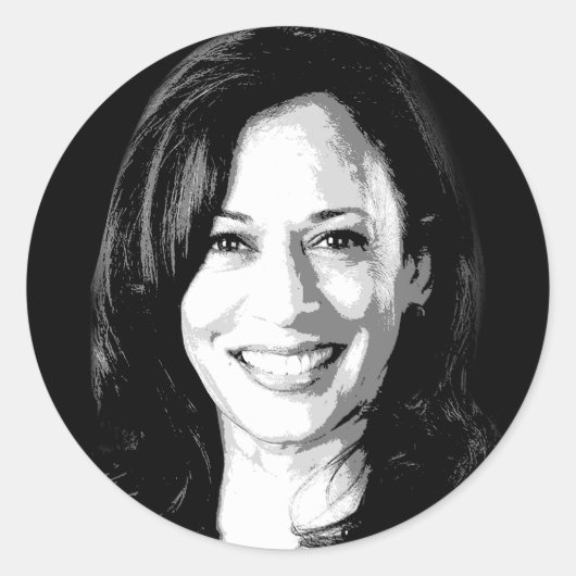 Sticker Rond Kamala Harris Portrait (Devant)