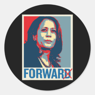 Sticker Rond Kamala Harris pour la guerre et non pour l'avenir 