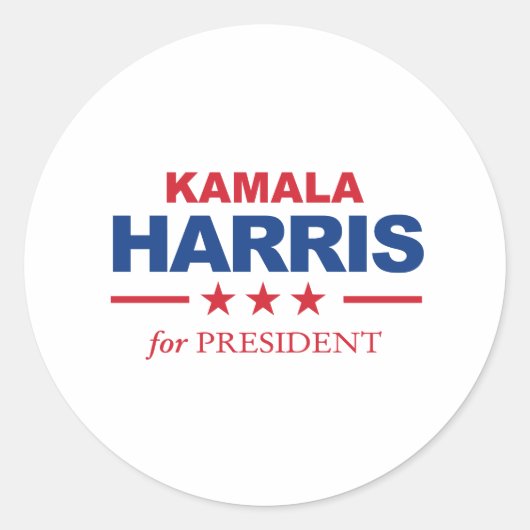 Sticker Rond Kamala Harris pour le président - (Devant)