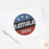 Sticker Rond Kamala Harris pour le président 2024 (Enveloppe)