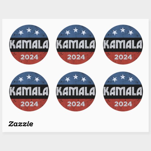 Sticker Rond Kamala Harris pour le président 2024 (Feuille)