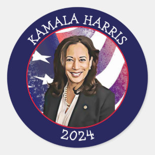 Sticker Rond Kamala Harris pour le président 2024