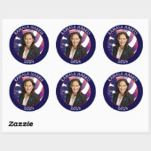 Sticker Rond Kamala Harris pour le président 2024 (Feuille)