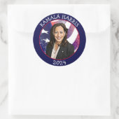 Sticker Rond Kamala Harris pour le président 2024 (Sac)