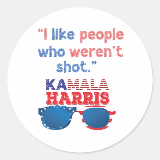 Sticker Rond Kamala Harris pour le président 2024 drôle d'anti- (Devant)