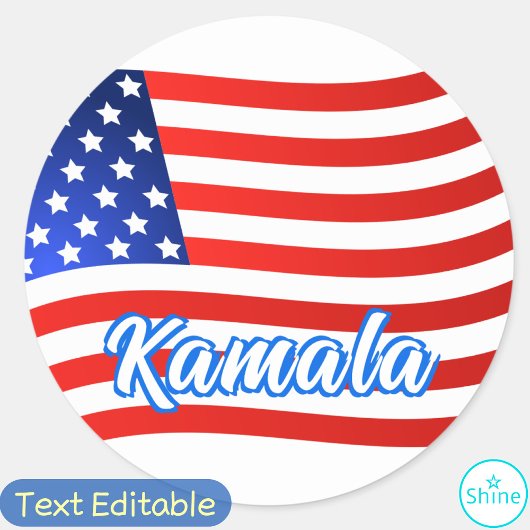 Sticker Rond Kamala Harris pour le président Élégant Script dra
