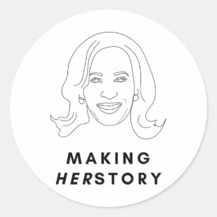 Sticker Rond Kamala Harris Pour Le Président Harris 2024 La Fai