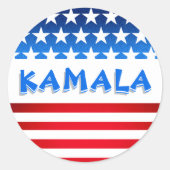 Sticker Rond Kamala Harris pour le président USA Drapeau texte (Devant)