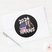 Sticker Rond Kamala Harris pour l'élection présidentielle améri (Enveloppe)