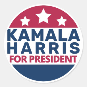 Sticker Rond Kamala Harris Pour Président 2024 Président
