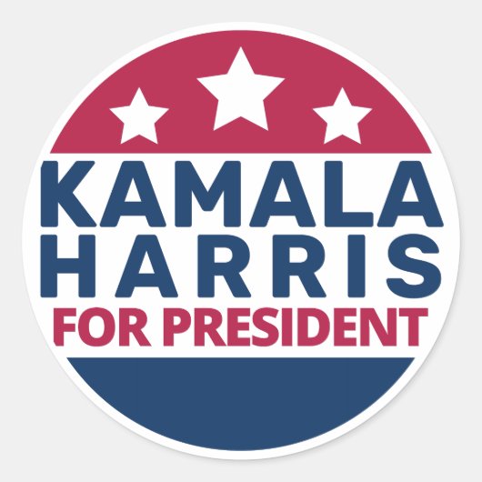 Sticker Rond Kamala Harris Pour Président 2024 Président (Devant)