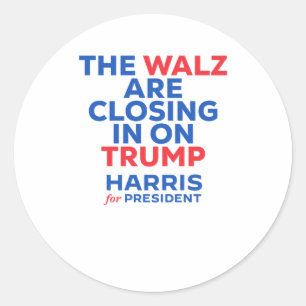 Sticker Rond Kamala Harris Pour Président 2025 Le W Est En Cour