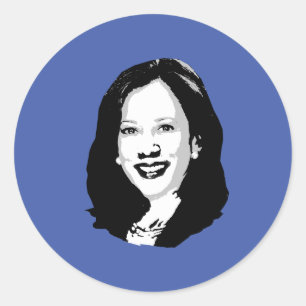 Sticker Rond Kamala Harris pour President Portrait -