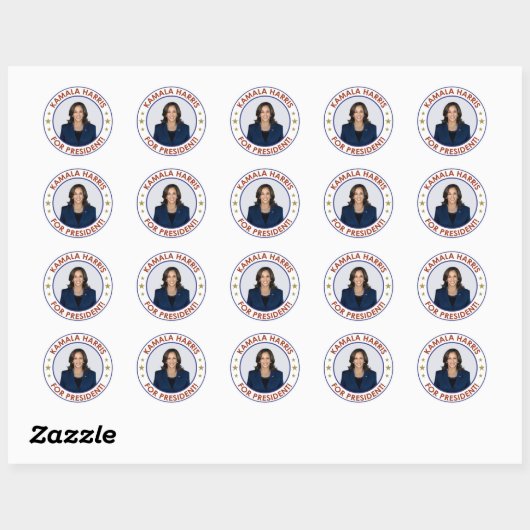 STICKER ROND KAMALA HARRIS PRÉSIDENTE ! (Feuille)