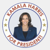 STICKER ROND KAMALA HARRIS PRÉSIDENTE ! (Devant)