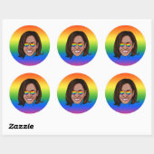 Sticker Rond Kamala Harris Pride (Feuille)