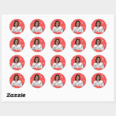 Sticker Rond Kamala Harris Saint Valentin (Feuille)