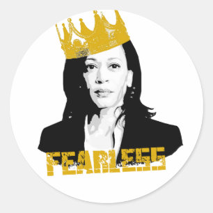 Sticker Rond Kamala Harris sans peur