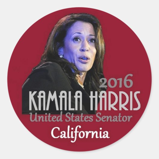 Sticker Rond Kamala Harris Sénat 2016 (Devant)