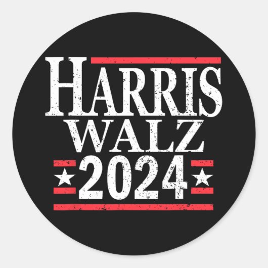 Sticker Rond Kamala Harris Tim Walz 2024 (Devant)