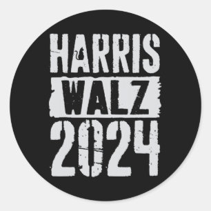 Sticker Rond Kamala Harris Tim Walz Waltz Harris Walz Walz Walz