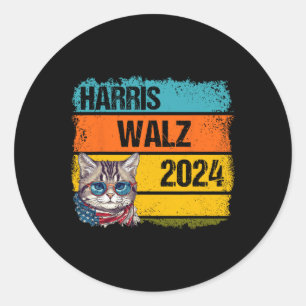 Sticker Rond Kamala Harris Tim Walz Waltz Harris Walz Walz Walz