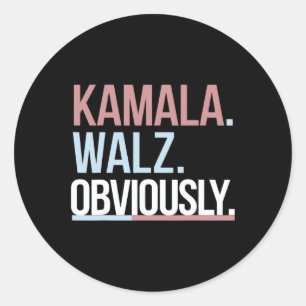 Sticker Rond Kamala Harris Tim Wheimer Évidemment Vêtements Vot
