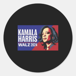 Sticker Rond Kamala Harris Tim Wheimer Waltz 2024 Peace Lgbt