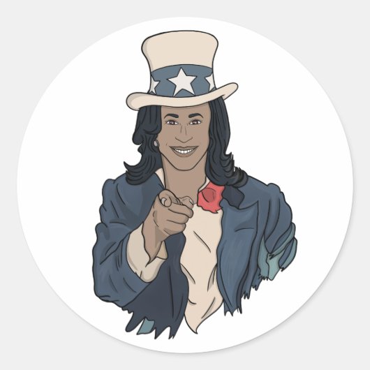 Sticker Rond Kamala Harris veut que vous votiez (Devant)