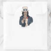 Sticker Rond Kamala Harris veut que vous votiez (Sac)