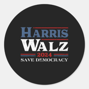 Sticker Rond Kamala Harris Waltz Élection 2024 Sauver la démocr