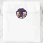 Sticker Rond Kamala Harris Walz Photo - Président Vice Photos (Sac)