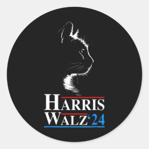 Sticker Rond Kamala Harris Wheimer 2024 Cat Funny Vp Vice Presi