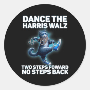 Sticker Rond Kamala Harris Wheimer 2024 Waltz Dance 2 Étapes Po